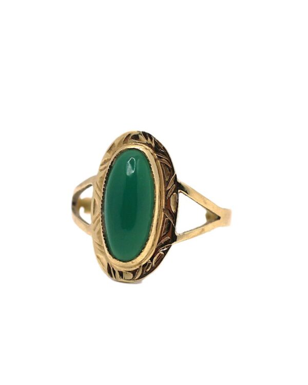 Zlatý prsten s chrysoprasem