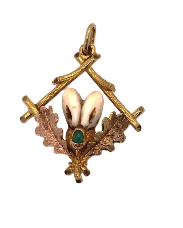 Zlatý přívěs s grandlemi a chrysoprasem
