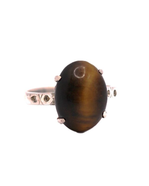 Stříbrný prsten s tygřím okem